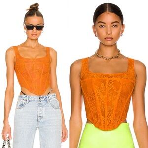 Miaou Campbell Corset Top in Tangerine Size Medium